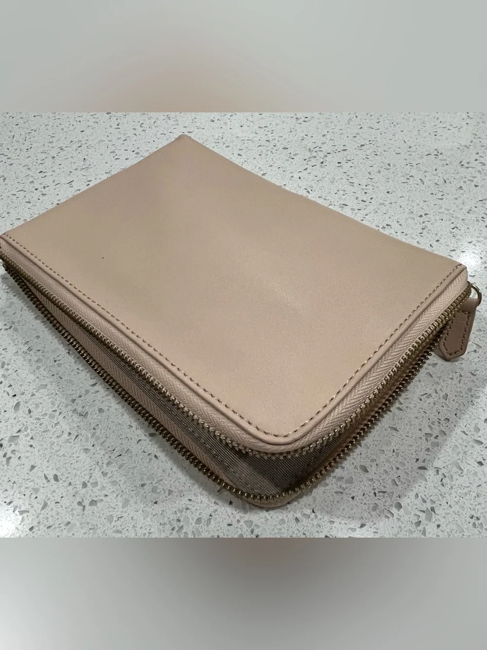Mark & Graham Blush Pink Leather Mini Portfolio with Gold Hardware